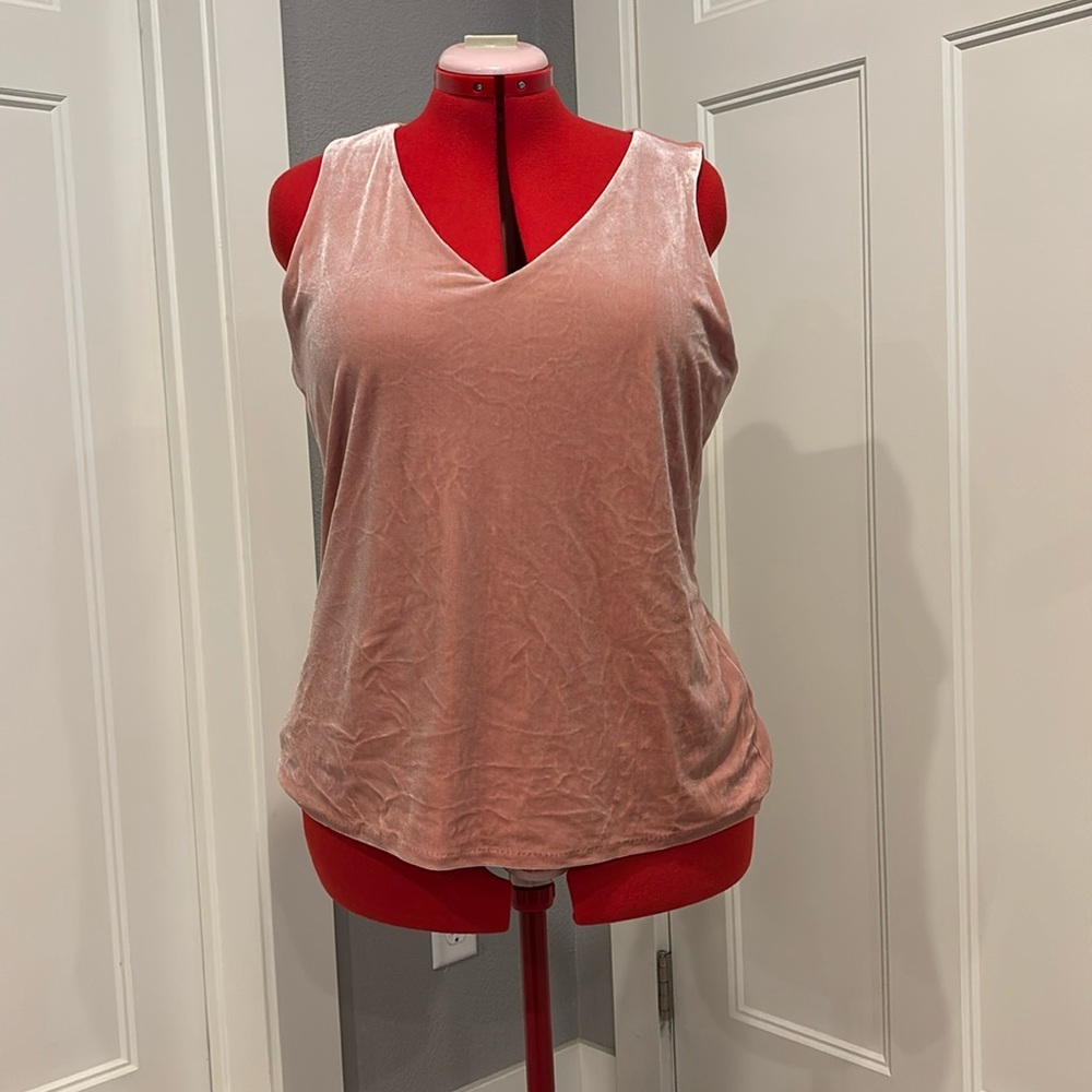 White House Black Market Pink Velvet tank
